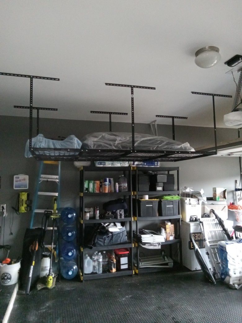 Garage Overhead Storge Unit Installation.