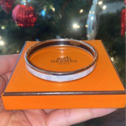 RARE HERMÈS Bangle PM Gray x Silver in box