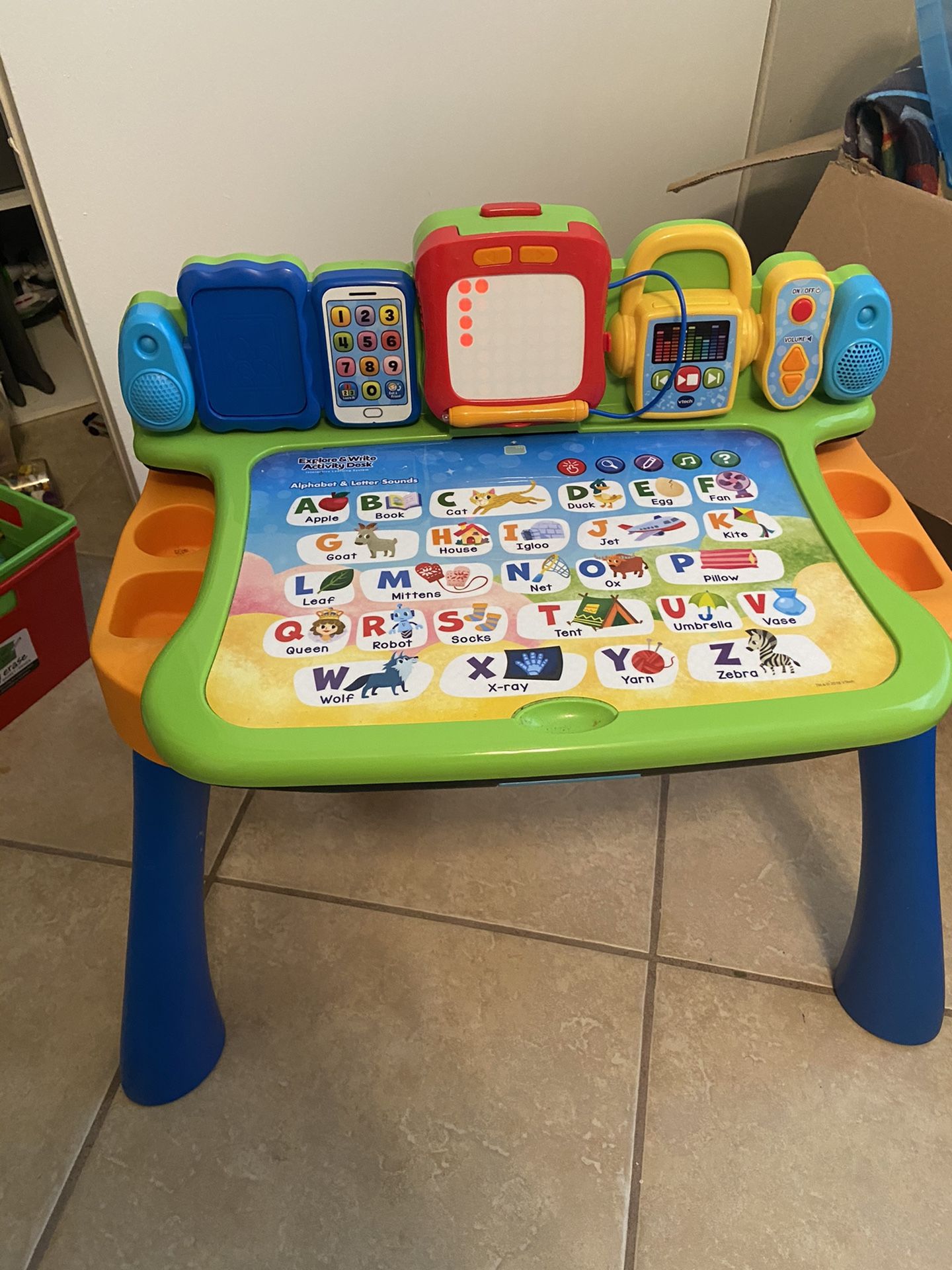 Kids learning desk and piano