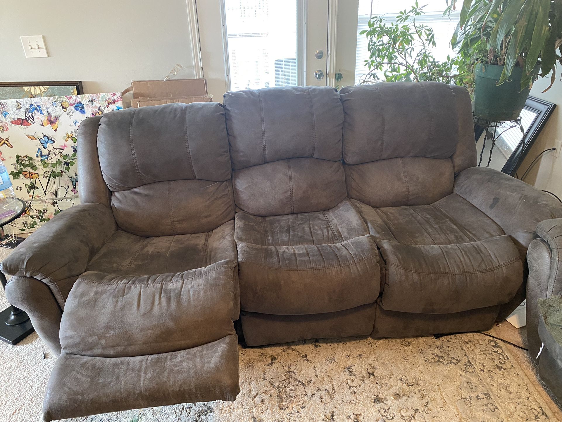 Gray Ashley Reclining Sofa And Loveseat