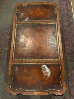 Wooden table with lather