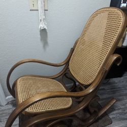 Vintage mid century antique Thonet style bentwood rocker chair 