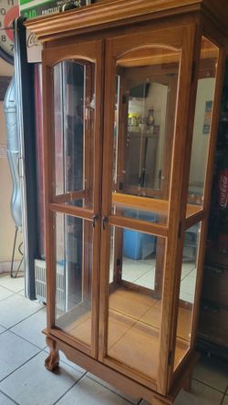 CURIO CABINET WITH GLASS SHELFS  (3)