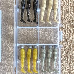 Fishing Lures- Pre-rigged 1.5 Inch Paddle Tail Kit