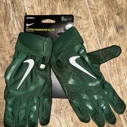 Nike Alpha Huarache Elite Batting Glove Textured Palm Men George Green/White XL