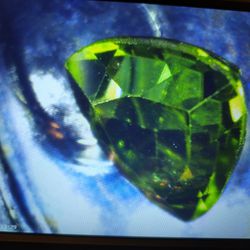 Trilliant Faceted Peridot Gemstone Price Reduced 