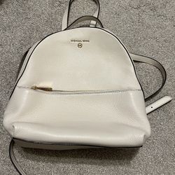 Michael Kors Valerie Medium Light Cream Pebbled Leather Backpack