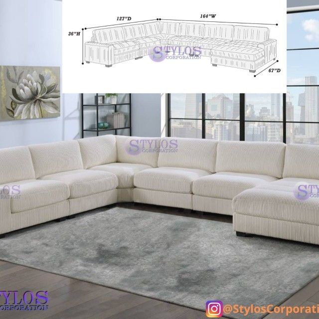 Brand New Sectional ( Beige Corduroy)