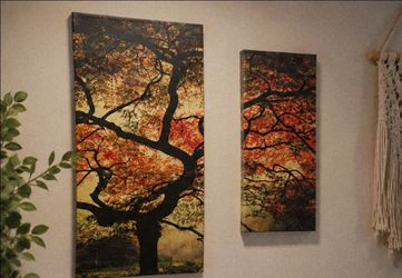 Autumn Tree Canvas Wall Art Set of 2