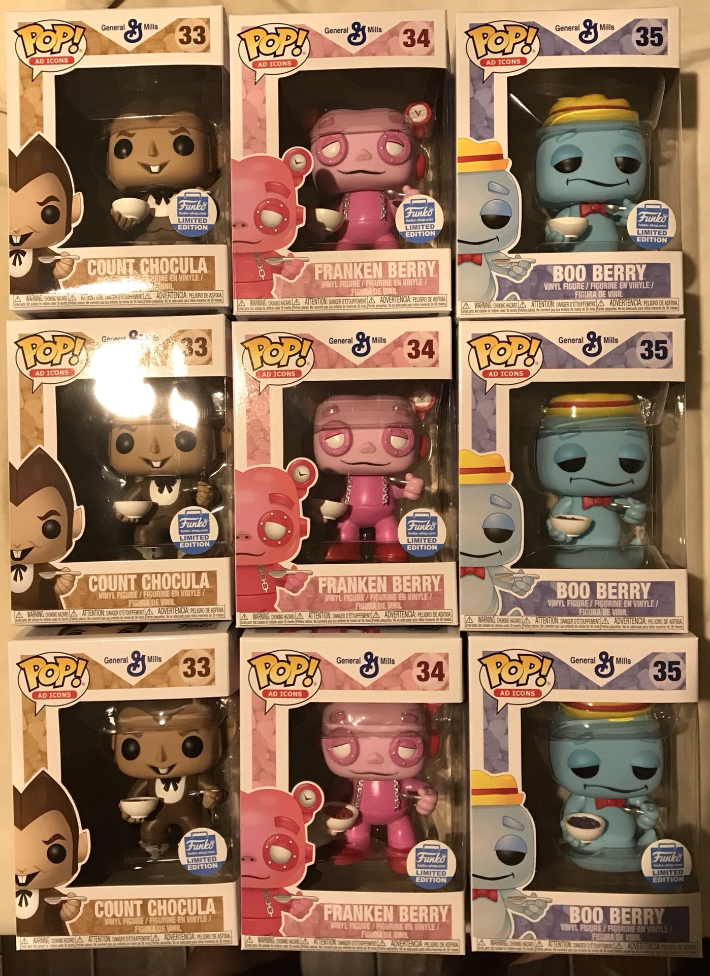 Funko POP Ad Icons! Count Chocula, Franken Berry & Boo Berry Funko-Shop Exclusive