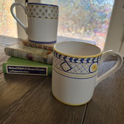 Hand Painted Portugal Coffee Mugs Set of 2