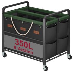 350L Extra Large Laundry Sorter 6 Section