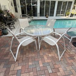 Patio Table With 4 Chairs- 48”  $125