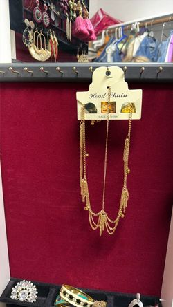 Cleopatra costume Gold-Tone Head Chain with Fringe Detail