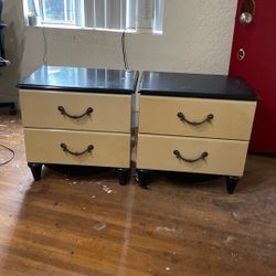 Two Night Stand Nice Style Beautiful Color Two Drawers Each Working Very Good  Good Condition Size H24”. D16.5”  W25”
