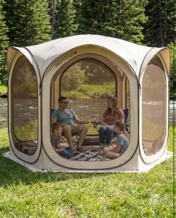 Mars Explo Screen Pop Up House Room Tent, Canopy Sun Shade Shelter for Camping, Patio, Backyard, Deck & Outdoor Activities, Portable Gazebo, 10'×10'