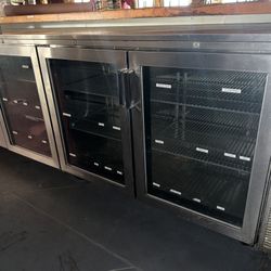 Restaurant Tables And chairs And barstools And large Beer Cooler