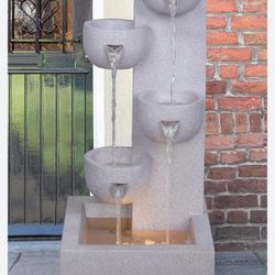 Cascading Bowls Water Fountain with LED Light