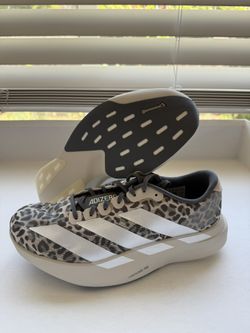 New Adidas Adizero EVO SL Leopard Animal Print Linen KI3948 Womens Size’s 8.5, 9.5, 10