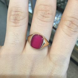 10K Gold Lab Ruby Fashion Ring 