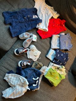 Newborn Baby Boy Clothing and Shoe Bundle