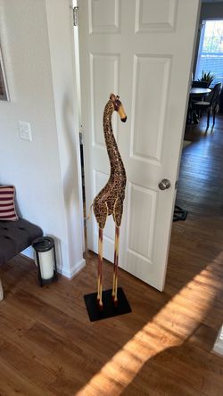 Tall Decorative Giraffe Floor Sculpture