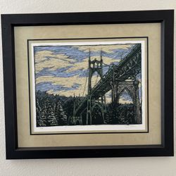 Numbered Screen Print Of St. John’s Bridge In Portland