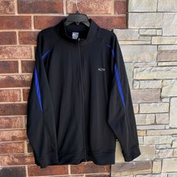 Champion Black w Blue Zip Jacket Men XL