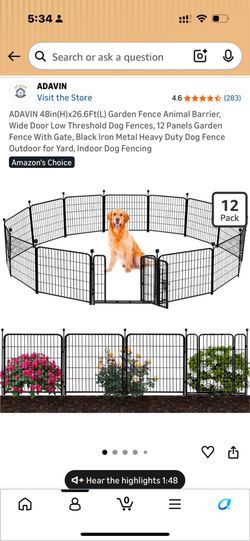 Fencing dog or garden