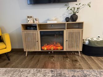 Tv console with fireplace