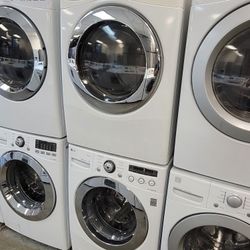LG Front Loading Washer And Stackable Gas Dryer Set 