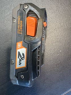 RIDGID 2AH 18VOLT HYPER LITHIUM ION BATTERY.