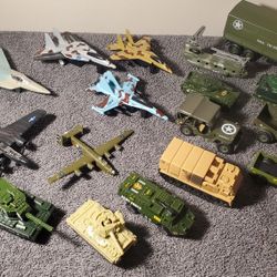 Military Toy Lot - Planes, Tanks, Trucks & More