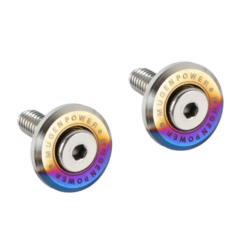Brand New 2PCS JDM Mugen Power Burnt Blue License Plate Frame Bolts Screws Fasteners Universal