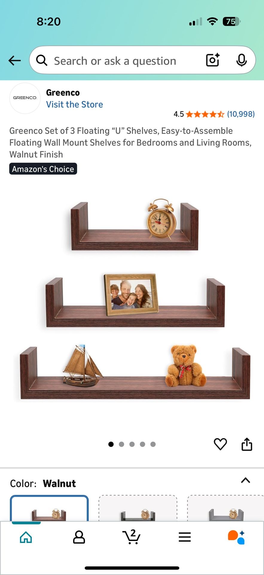 3 Floating Shelves Wall Mounted Solid Wood Shelf Display Ledge Storage Shelves for Living Room Kitchen Bathroom Carbonized Black Set New sealed pack