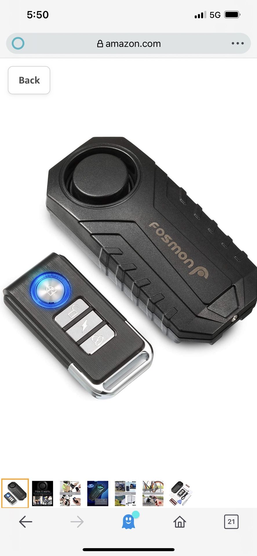 Fosmon ‎51087HOM Anti Theft Burglar Bike Alarm with Remote User Manual