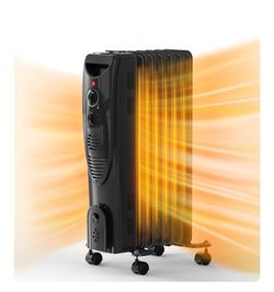 Black Oil-Filled Radiator Space Heater