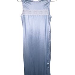 Vintage Blue Nightgown Chemise P2P 18”, Length 53”