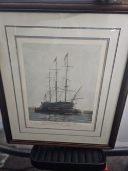 1922 vintage , famous lithograph, large art print "The Last Journey of " Victory" 1922" by Harold Wyllie ( British, 1(contact info removed)).