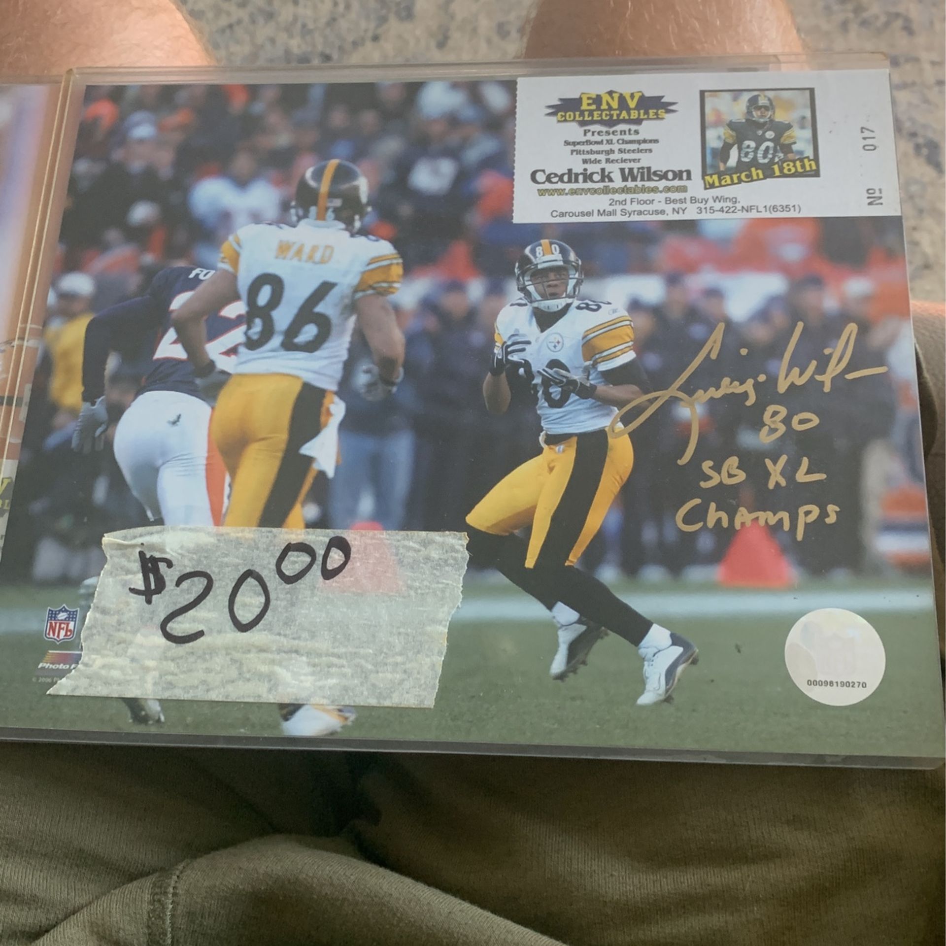 STEELERS SIGNED CEDRICK WILSON