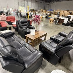 Premium Recliner Living Room 3Pcs Sofa Set 