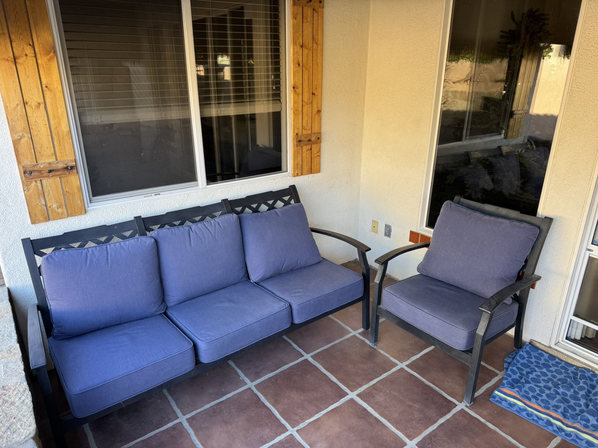 Outdoor Patio Set – Sturdy Aluminum Frame + Sunbrella Cushions