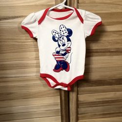 Patriotic Minnie Mouse,Baby Onesie 