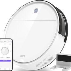 OKP Life Robot Vacuum K5 Small Robotic Cleaner,ToF LiDAR Navigation, 6000Pa Suction, 170Min Runtime,Automatic Charging，WiFi/App/Alexa Control, 500ML D