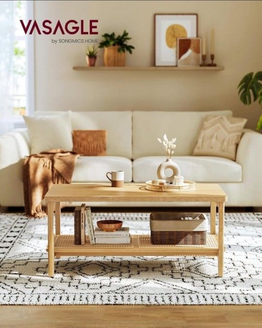 Coffee Table for Living Room, Rectangular Living Room Table🎉😊😊😊