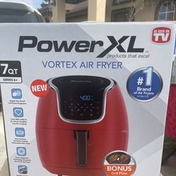 PowerXL - 7qt Digital Hot Air Fryer - Red 