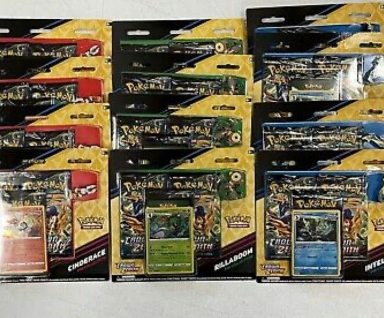 12 Crown Zenith Pin Collection 36 Booster Case 4/ea Cinderace Inteleon Rillaboom