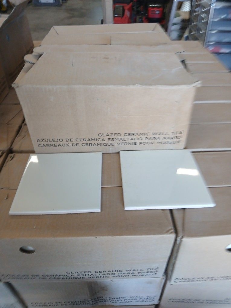 50 Piece Boxes Of 6x6 Glazed Ceramic Wall Tile Almond Color