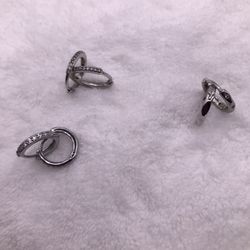 3 Diamond Earrings /Sterling silver