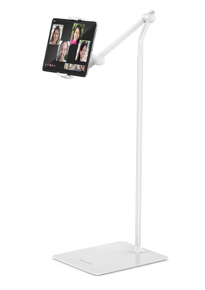 Tablet Floor Stand, Adjustable Universal 360Degree Rotatable Metal Tablet Holder